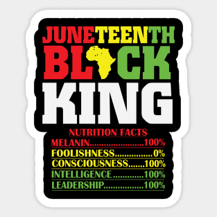 Juneteenth Black King, Black History, Freedom Sticker